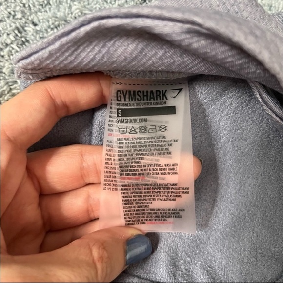 GYMSHARK | True Texture Lavender/ Steel Blue Sports bra Sz S - Picture 2 of 6